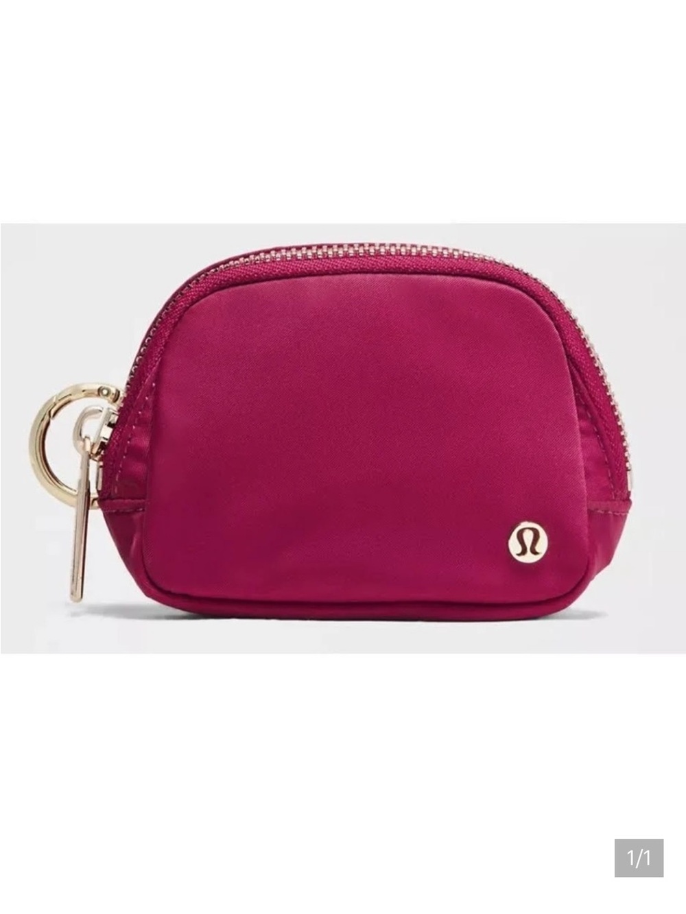 lululemon athletica Mini Zip Pouch in Berry Rumble with Gold Hardware